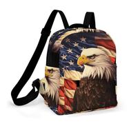 ERSTSNCK Flag And Eagle Small Backpack for Women Mini Backpack Purse Travel Fashion Roomy Shoulder Handbag