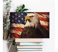 ERSTSNCK Flag And Eagle Wall Decor For Living Room Large Canvas Wall Art For Bedroom Modern Office Pictures Wall Artwork Landscape Paintings Canvas Art Prints Home Decorations 24x16inch(60x40cm)