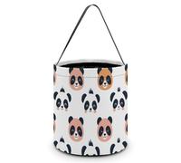 ERSTSNCK Flat Design Style Halloween Candy Buckets Reusable Tote Candy Bag - Trick Or Treat Goody Bag with Handles