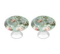 ERSTSNCK Floral Pattern Style Cabinet Knobs, 2-Pack Silver Stainless Steel Drawer Pulls with Screws, Elegant Hardware for Dressers, Kitchen,Cabinets & Desks