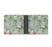 ERSTSNCK Floral Pattern Style Wallet for Men Bifold Rfid Blocking Slim Money Clip Front Pocket Wallet Card Holder