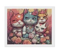 ERSTSNCK Floral Punk Style Diamond Painting Kits for Adults 16"x20" 5D Diamond Art Kits for Beginners DIY Full Drill Round Diamonds Gem Art Crafts Painting for Home Wall Decor