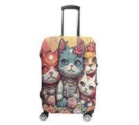 ERSTSNCK Floral Punk Style Luggage Suitcase Covers Elastic Washable Cute Luggage Protector Travel Suitcase Protective Cover For Adult (Fit 19-32 Inch Luggages) X-Large, white, XL, Floral Punk Style