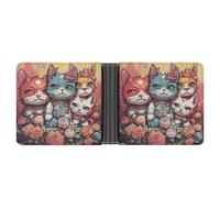ERSTSNCK Floral Punk Style Wallet for Men Bifold Rfid Blocking Slim Money Clip Front Pocket Wallet Card Holder
