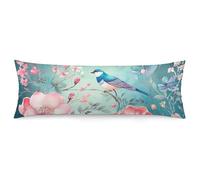 ERSTSNCK Flower and Bird Style Body Pillow Pillowcase 20"x54" Lumbar Throw Pillow Covers with Hidden Zipper Breathable & Cozy Full Long Bodypillow Case Cover for Sleeping Bedroom Couch Sofa Decor
