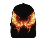 ERSTSNCK Flower And Bird Style Laptop Backpack for Travel Work, 16In Cute Bookbag, Computer Backpack, Casual Daypack, Fire Angle Wings, 40x28x16cm