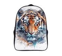 ERSTSNCK Flower And Bird Style Laptop Backpack for Travel Work, 16In Cute Bookbag, Computer Backpack, Casual Daypack, Draw a Tiger Face, 40x28x16cm