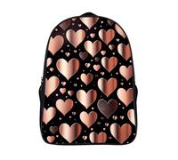 ERSTSNCK Flower And Bird Style Laptop Backpack for Travel Work, 16In Cute Bookbag, Computer Backpack, Casual Daypack, Love Heart, 40x28x16cm