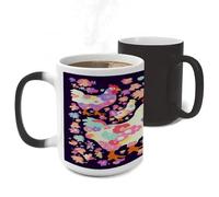 ERSTSNCK Flower Heart Chicken Color Changing Mug Heat Changing Coffee Mug Funny Magic Cup Heat Sensitive Travel Mugs Novelty Coffee Cups Personalized Customized Gift for Men Women 11 Oz