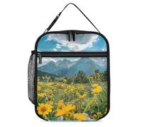 ERSTSNCK Flowers And Green Plants Lunch Bag for Adults Reusable Insulated Lunchbox Leakproof Small Lunch Box Tote for Men & Women Portable Food Cooler Bag for Work, Office, Picnics