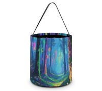 ERSTSNCK Fluorescent Forest Halloween Candy Buckets Reusable Tote Candy Bag - Trick Or Treat Goody Bag with Handles