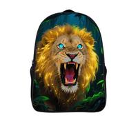 ERSTSNCK Fluorescent Lion Laptop Backpack for Travel Work, 16In Cute Bookbag, Computer Backpack, Casual Daypack, Fluorescent Lion, 40x28x16cm