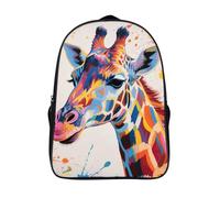 ERSTSNCK Fluorescent Lion Laptop Backpack for Travel Work, 16In Cute Bookbag, Computer Backpack, Casual Daypack, Colorful Giraffe Painting, 40x28x16cm
