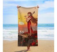 ERSTSNCK Flying Seagull View Beach Towel Oversized 31" X 63" Absorbent Towels Quick Dry Pool Towel Lightweight Bath Towels Sandproof Beach Blanket for Gym Swimming Sports Travel Gifts