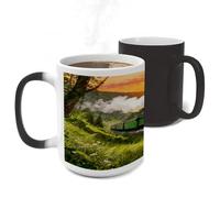 ERSTSNCK Forest Steam Car Color Changing Mug Heat Changing Coffee Mug Funny Magic Cup Heat Sensitive Travel Mugs Novelty Coffee Cups Personalized Customized Gift for Men Women 11 Oz