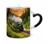 ERSTSNCK Forest Steam Car Color Changing Mug Heat Changing Coffee Mugs Funny Magic Cup Heat Sensitive Travel Mug Novelty Coffee Cups Personalized Customized Gift Idea for Men & Women 11 Oz