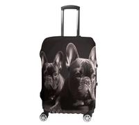 ERSTSNCK French Bulldog Luggage Suitcase Covers Elastic Washable Cute Luggage Protector Travel Suitcase Protective Cover For Adult (Fit 19-32 Inch Luggages), white, M, French Bulldog