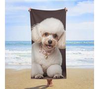 ERSTSNCK French Poodle Beach Towel Oversized 31" X 63" Absorbent Towels Quick Dry Pool Towel Lightweight Bath Towels Sandproof Beach Blanket for Gym Swimming Sports Travel Gifts
