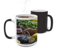 ERSTSNCK Fresh Fruits Color Changing Mug Heat Changing Coffee Mug Funny Magic Cup Heat Sensitive Travel Mugs Novelty Coffee Cups Personalized Customized Gift for Men Women 11 Oz