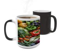 ERSTSNCK Fresh Fruits Vegetables Color Changing Mug Heat Changing Coffee Mug Funny Magic Cup Heat Sensitive Travel Mugs Novelty Coffee Cups Personalized Customized Gift for Men Women 11 Oz