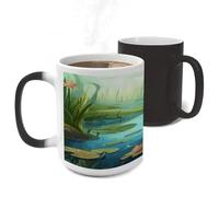 ERSTSNCK Frog in A Pond Color Changing Mug Heat Changing Coffee Mug Funny Magic Cup Heat Sensitive Travel Mugs Novelty Coffee Cups Personalized Customized Gift for Men Women 11 Oz