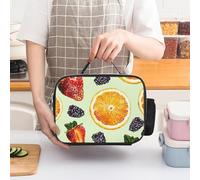 ERSTSNCK Fruit Style Pattern Insulated Lunch Bag for Women Lunch Box Large Capacity, Leakproof Tote with Detachable Handles- 5-Hour Cold/Hot Retention Cooler Bag for Office, Picnic, Camping