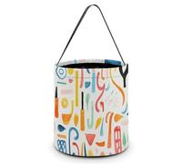 ERSTSNCK Fun Colorful Patterns Halloween Candy Buckets Reusable Tote Candy Bag - Trick Or Treat Goody Bag with Handles