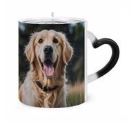 ERSTSNCK Funny Golden Retriever Color Changing Mug Heat Changing Coffee Mugs Funny Magic Cup Heat Sensitive Travel Mug Novelty Coffee Cups Personalized Customized Gift Idea for Men & Women 11 Oz