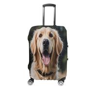 ERSTSNCK Funny Golden Retriever Luggage Suitcase Covers Elastic Washable Cute Luggage Protector Travel Suitcase Protective Cover For Adult (Fit 19-32 Inch Luggages) X-Large, white, M, Funny Golden