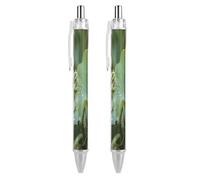 ERSTSNCK Funny Green Frogs Black Ballpoint Pens Fine Point (0.5mm) Black Ink Pen Retractable Ball Point Pens with Comfortable Full Grip for Journaling, And Office Writing Ideal 2 PCS