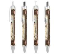 ERSTSNCK Funny Hedgehog Black Ballpoint Pens Fine Point (0.5mm) Black Ink Pen Retractable Ball Point Pens with Comfortable Full Grip for Journaling, And Office Writing Ideal 4 PCS