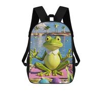 ERSTSNCK Funny Yoga Frog Laptop Backpack for Travel Work Cute Bookbag Computer Backpack Casual Daypack