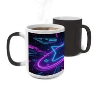 ERSTSNCK Galaxy Space Color Changing Mug Heat Changing Coffee Mug Funny Magic Cup Heat Sensitive Travel Mugs Novelty Coffee Cups Personalized Customized Gift for Men Women 11 Oz