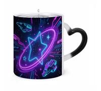 ERSTSNCK Galaxy Space Color Changing Mug Heat Changing Coffee Mugs Funny Magic Cup Heat Sensitive Travel Mug Novelty Coffee Cups Personalized Customized Gift Idea for Men & Women 11 Oz