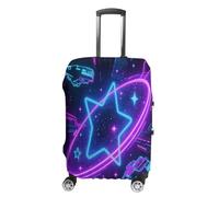 ERSTSNCK Galaxy Space Luggage Suitcase Covers Elastic Washable Cute Luggage Protector Travel Suitcase Protective Cover For Adult (Fit 19-32 Inch Luggages), white, L, Galaxy Space