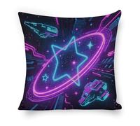 ERSTSNCK Galaxy Space Pillow Covers 18"x18" Linen Throw Pillow Covers - Double Sided Decorative Square Cushion Cases for Sofa, Bed, Chair (No Insert Included)