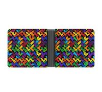 ERSTSNCK Gay Pride Rainbow Wallet for Men Bifold Rfid Blocking Slim Money Clip Front Pocket Wallet Card Holder
