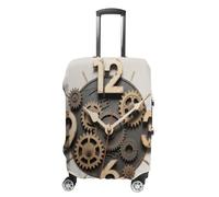 ERSTSNCK Gear Clock Luggage Suitcase Covers Elastic Washable Cute Luggage Protector Travel Suitcase Protective Cover For Adult (Fit 19-32 Inch Luggages), white, L, Gear Clock