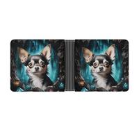 ERSTSNCK Gem Cave Chihuahua Wallet for Men Bifold Rfid Blocking Slim Money Clip Front Pocket Wallet Card Holder