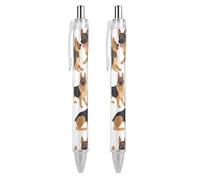 ERSTSNCK German Shepherd Black Ballpoint Pens Fine Point (0.5mm) Black Ink Pen Retractable Ball Point Pens with Comfortable Full Grip for Journaling, And Office Writing Ideal 2 PCS