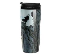 ERSTSNCK Ghost Castle 12 Oz Travel Coffee Mug Vacuum Insulated Travel Mug Leakproof Cup with Lid Reusable Coffee Tumbler for Hot And Cold Drinks, Gift for Men And Women
