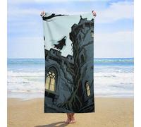 ERSTSNCK Ghost Castle Beach Towel Oversized 31" X 63" Absorbent Towels Quick Dry Pool Towel Lightweight Bath Towels Sandproof Beach Blanket for Gym Swimming Sports Travel Gifts