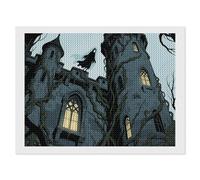 ERSTSNCK Ghost Castle Diamond Painting Kits for Adults 12"x16" 5D Diamond Art Kits for Beginners DIY Full Drill Round Diamonds Gem Art Crafts Painting for Home Wall Decor