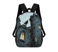 ERSTSNCK Ghost Castle Laptop Backpack for Travel Work Cute Bookbag Computer Backpack Casual Daypack
