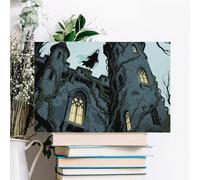ERSTSNCK Ghost Castle Wall Decor For Living Room Large Canvas Wall Art For Bedroom Modern Office Pictures Wall Artwork Landscape Paintings Canvas Art Prints Home Decorations 18x12inch(45x30cm)