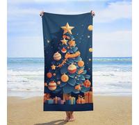 ERSTSNCK Gifts Under The Christmas Tree Beach Towel Oversized 31" X 63" Absorbent Towels Quick Dry Pool Towel Lightweight Bath Towels Sandproof Beach Blanket for Gym Swimming Sports Travel Gifts