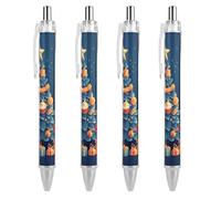 ERSTSNCK Gifts Under The Christmas Tree Black Ballpoint Pens Fine Point (0.5mm) Black Ink Pen Retractable Ball Point Pens with Comfortable Full Grip for Journaling, And Office Writing Ideal 4 PCS