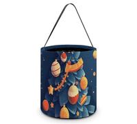 ERSTSNCK Gifts Under The Christmas Tree Halloween Candy Buckets Reusable Tote Candy Bag - Trick Or Treat Goody Bag with Handles