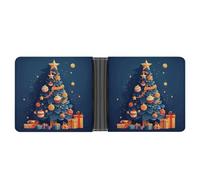 ERSTSNCK Gifts Under The Christmas Tree Wallet for Men Bifold Rfid Blocking Slim Money Clip Front Pocket Wallet Card Holder