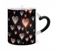 ERSTSNCK Glowing Heart Love Color Changing Mug Heat Changing Coffee Mugs Funny Magic Cup Heat Sensitive Travel Mug Novelty Coffee Cups Personalized Customized Gift Idea for Men & Women 11 Oz
